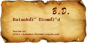 Balaskó Dioméd névjegykártya